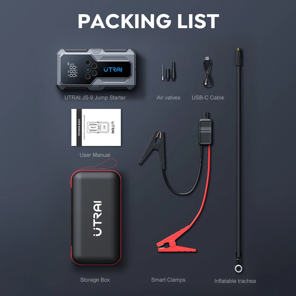 Booster rozruchowy 4w1 do auta – awaryjny start, kompresor i powerbank