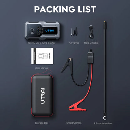 Booster rozruchowy 4w1 do auta – awaryjny start, kompresor i powerbank